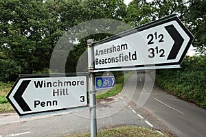 Sign in Coleshill, Buckinghamshire for Winchmore Hill, Penn, Amersham and Beaconsfield