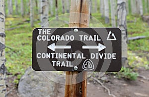 Sign for Colorado Trail, Rocky Mountains, Colorado