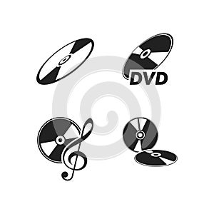 sign of compact disc icon design. DVD icon logo, CD vector, illustration template