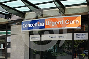 Sign at Concentra Urgent Care building in Seattle
