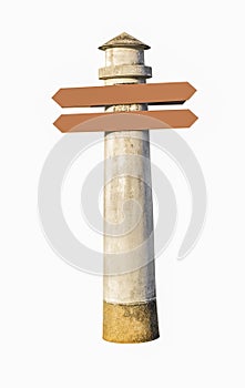 Sign with concrete pole