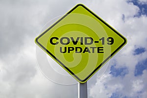 Sign with Covid-19 text