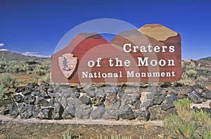 Sign for Craters of the Moon National Monument, Idaho