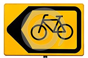 Sign for cyclists indicating a traffic diversion photo
