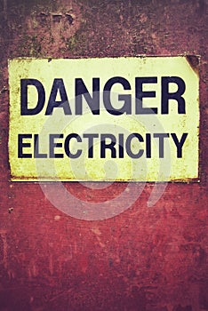 Sign danger electricity