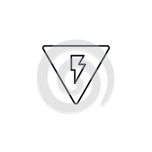 Sign of danger, high voltage thin line icon. Linear vector symbol