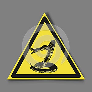 Sign danger. Snake and sign carefully snakes