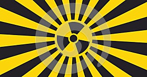 Sign dangerous Ionizing radiation pop art style, Ionizing radiation sign in yellow and black rays, Hazard symbol