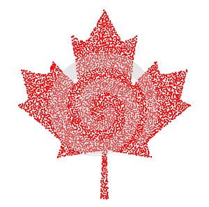 Sign dark canada maple leaf stipple. Dotted pixel Abstract maple leaf. Summer and autumn theme sale. Vector illustration.