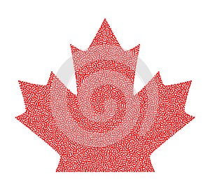 Sign dark canada maple leaf stipple. Dotted pixel Abstract maple leaf. Summer and autumn theme sale. Vector illustration.