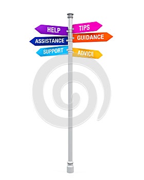 Sign Directions Support Help Tips Advice Guidance Assistance