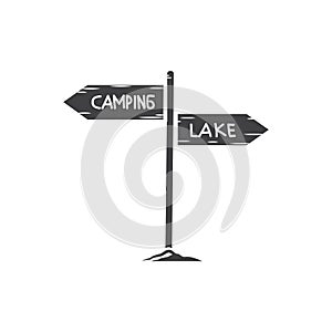 Sign directs icon, Camping sign photo