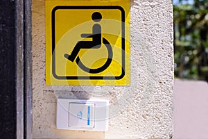 Sign of disability and the call button