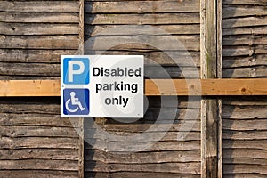 Sign: Disabled Parking Only
