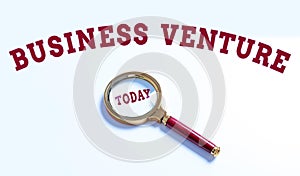 Sign displaying Business Venture. Business overview new business that is formed with a plan and expect gain