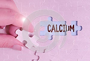 Sign displaying Calcium. Conceptual photo fifth most abundant element in the human body Silverwhite metal Building An