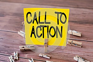 Sign displaying Call To Action. Internet Concept exhortation do something in order achieve aim with problem Blank Square