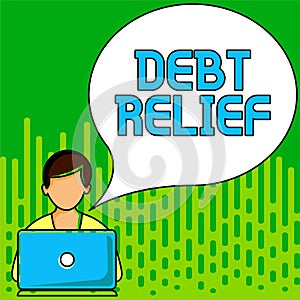 Sign displaying Debt Relief. Business concept partial or total remission of it especially those by countries