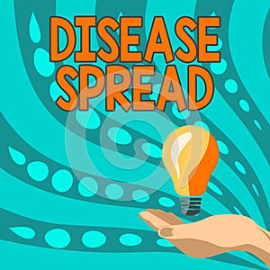 Sign displaying Disease Spread. Word for Direct transfer of a viral agent through a persontoperson contact Lady Hands