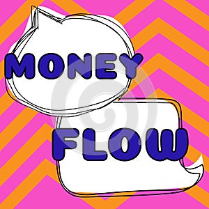 Sign displaying Money Flow. Business concept the increase or decrease in the amount of money a business