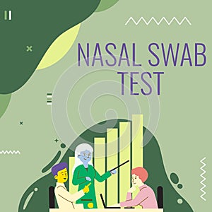 Sign displaying Nasal Swab Test. Business idea diagnosing an upper respiratory tract infection through nasal secretion