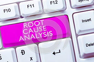 Sign displaying Root Cause Analysis. Business approach Method of Problem Solving Identify Fault or Problem
