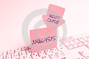 Sign displaying Root Cause Analysis. Word for Method of Problem Solving Identify Fault or Problem