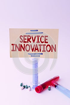 Sign displaying Service Innovation. Business showcase changing the way you serve better your customers Writing Important