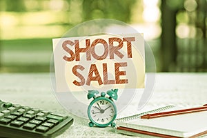 Sign displaying Short Sale. Conceptual photo Home that is offered at a price that is less than the amount owed