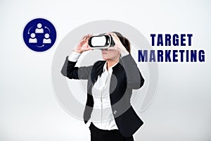 Sign displaying Target Marketing. Conceptual photo Market Segmentation Audience Targeting Customer Selection