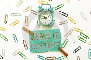 Sign displaying Website Content. Internet Concept single most important and soughtafter commodity on the web Creative photo
