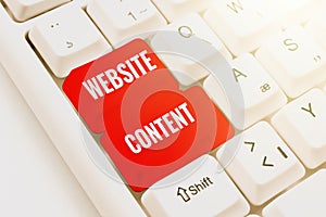 Sign displaying Website Content. Word Written on single most important and soughtafter commodity on the web Entering photo