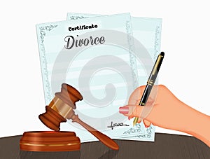 Sign the divorce practices decree