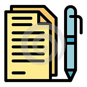Sign docs icon color outline vector