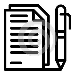 Sign docs icon, outline style