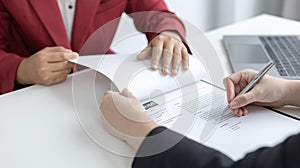 Sign a document, Signing of employment contract documents