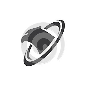 sign of eagle head with circle logo vector icon illustration
