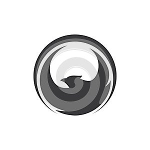 sign of eagle head with circle logo vector icon illustration