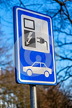 Sign for electric car charger