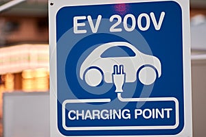 Sign for electric vehicle charging station