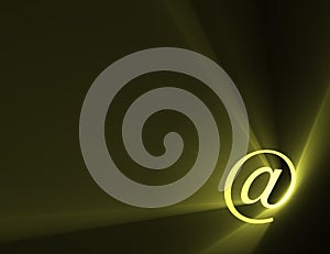 At sign email address symbol light flare