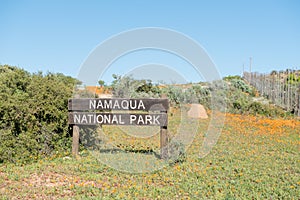 Sign at the entrance of the Namaqua National Park