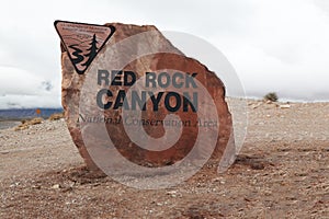 Sign entrance red rock canyon ,nevada USA