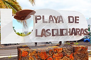 Sign at the entrance to Playa Las Cucharas photo