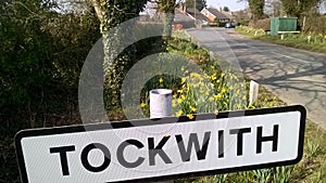 Sign at the entrance to Tockwith, a village to the West of York