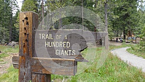 Sign at the entrance to the Trail of 100 Giants