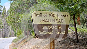 Sign at the entrance to the Trail of 100 Giants