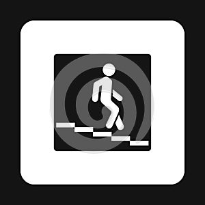 Sign escalator icon, simple style