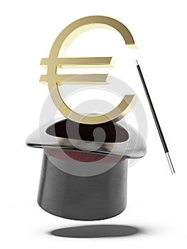 Sign of euro in a cylinder