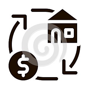 Sign Exchange Money On House Vector Icon